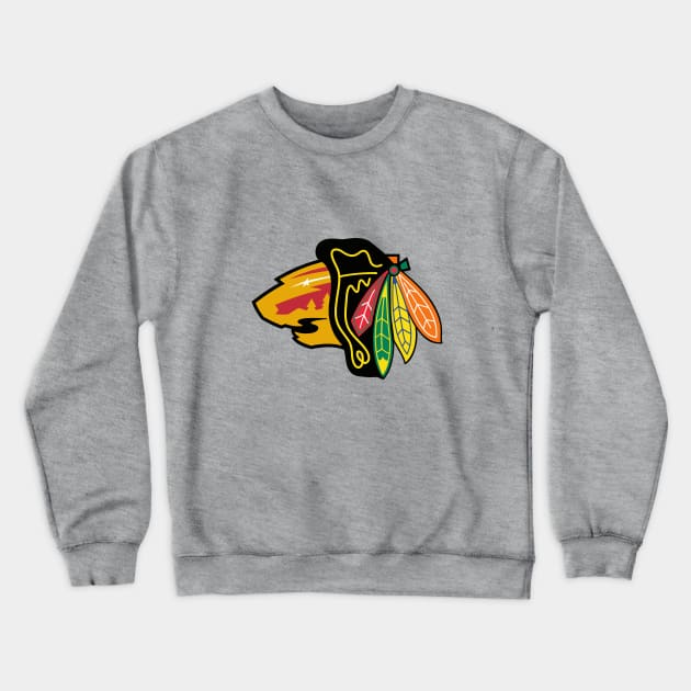 Chicago Wild - Minnesota Blackhawks logo mashup Crewneck Sweatshirt by phneep